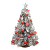 Árbol Navidad Xl Snow 1 Mt C/ Kit 30 Pzs Rojo Plata - Sheshu