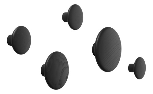 5 Percheros Pared Dot Boton Plasticos Nórdicos 3+4+5+6+7cm