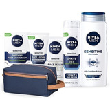 Kit Nivea Men Cuidado De Piel Sensible Colección Completa