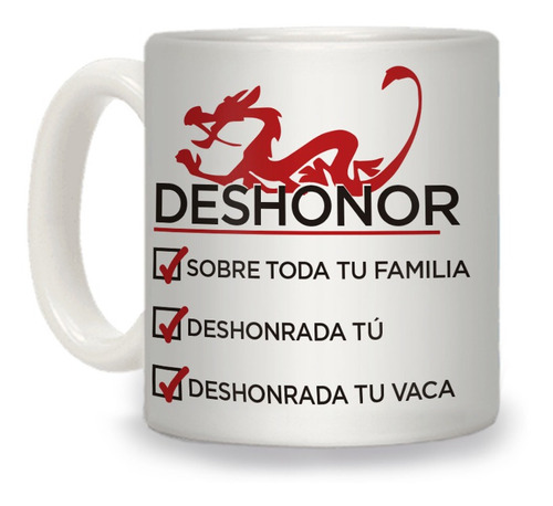 Taza Mushu Mulán Español Deshonor