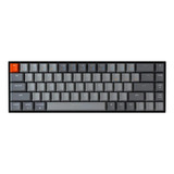 Teclado Gamer Bluetooth Keychron K6 Qwerty Gateron Brown Inglés Us Color Negro Con Luz Blanca