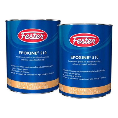 Recubrimiento Epóxico Fester Epoxine 510 Unidad 4\u002Flts Acabado Brillante Color Terracota | Meses sin interés