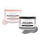 Kit Mascarilla Facial Secante Calamina + Dtox Carbón Activad