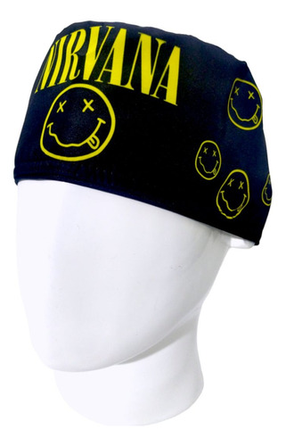 Gorro Quirúrgico Hombre + Lanyard Banda Nirvana Negro