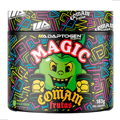 Pré Treino Magic Comam Frutas 183g - Adaptogen Sabor Maçã Verde