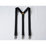 Tirador Pantalón Suspenders Mosquetón Negro Bronce 3cm