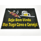 Tapete Capacho 60x40 Carne Cerveja Divertido Churrasco Chopp