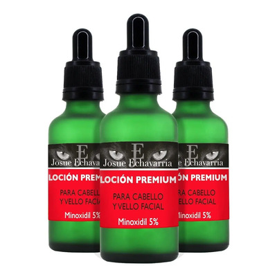 Loción Premium Minoxidil 5% Con Bergamota 3 Frascos 50ml C\u002Fu | Meses sin interés