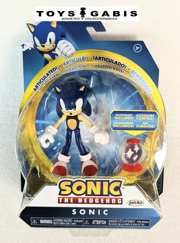 Sonic The Hedgehog Con Accesorios Figura Flexible Nueva