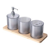 Set Accesorios Baño  Dispenser Jabón Liquido Jabonera