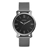 Cor Original Da Pulseira Fossil Watch: Prata Escura, Cor Do Bisel, Prata Escura, Cor De Fundo: Preto