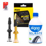 Par Válvula Bico Tubeless + Selante + Fita De Aro Pneu Bike