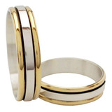 Par Alianzas De Casamiento Compromiso Plata 925 Oro 18k 6gr