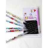 Kit 6 Plumas Bts-bt21 Tinta Metálica+notas Adhesivas Negras