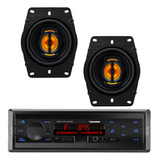 Kit Par Falante 4x6 Pol Jb46 Flex Leson+ Rádio Mp3 Bluetooth