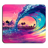 Mouse Pad Estampado 21x19.5 Playa Olas Mar Surf Diseño 555