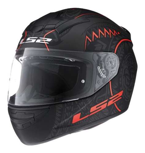 Casco Cerrado Ls2 Rookie Takaroa Negro / Rojo Mate