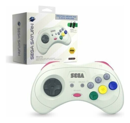 Controle Sega Saturn Retro-bit Sem Fio Branco Novo Faço 556