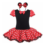 Vestido Fantasia Infantil Minnie + Tiara