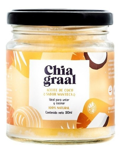 Aceite De Coco Manteca  Chia Graal 180g