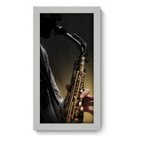 Quadro Decorativo - Saxofone - 19cm X 34cm - 002qdg Cor Da Armação Branco