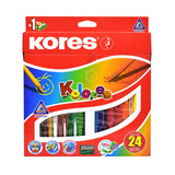 24pzas Colores Triangulares 3mm Estuche Kores 933249