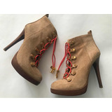 Botines Tory Burch Halima Botines Camel/bronceado/rojo 3.5mx