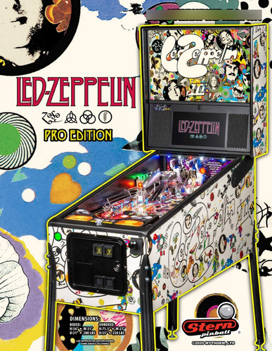 Fliperama Pinball Arcade Stern Led Zeppelin Pro Rock'n Roll