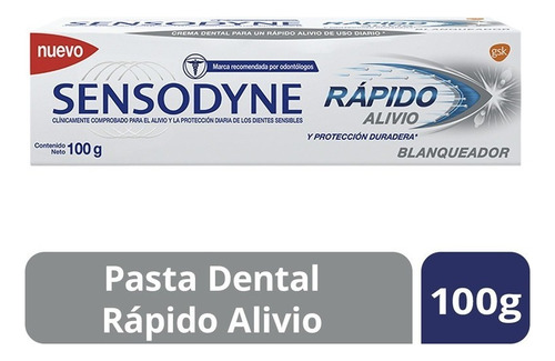 Sensodyne Rápido Alivio Blanqueador, 100g Crema Dental