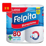 Papel Higiénico Felpita 80 Metros - Bolsón De 10 Paquetes