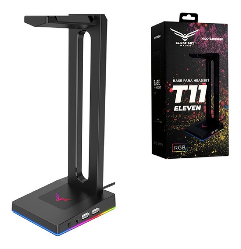 Base Para Audífonos T11 Eleven Rgb Con Usb Naceb, Na-0952