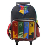 Mochila Escolar Harry Potter Casas Hogwarts Carro 16 PuLG Color Multicolor Diseño De La Tela Poliéster