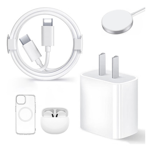 Grogon Magsafe Cargador 20w Para iPhone+audifono+batería