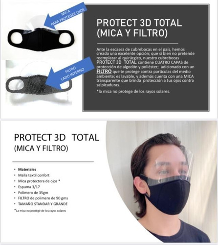 Protector Facial ( Cubre Bocas)  Paquete De 5 Máscaras