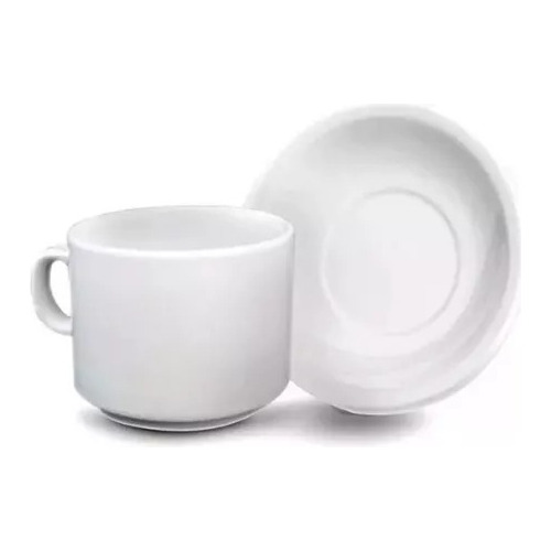 Set 6 Taza Desayuno Cafe Con Leche + Plato Porcelana Germer