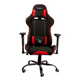 Silla Gamer Xzeal Xz25 Ergonomica Reclinable 4d Roja Color Negro/rojo Material Del Tapizado Tela