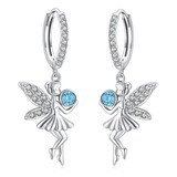 Aretes Colgantes Angel Hadas Para Mujeres Y Niñas Plata 925