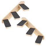 Purife Paquete De 2 Escalones De Pared De Madera Para Gatos,