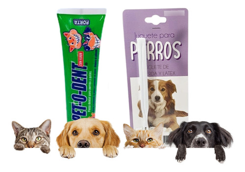 Cepillo Dental Perros Gatos Higiene  Doble +pasta Diente Kit