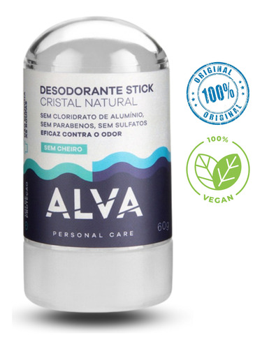 Alva Desodorante Natural E Vegano Stick Cristal 60g
