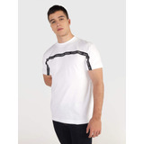 Playera Calvin Klein Franja Hombre Blanco