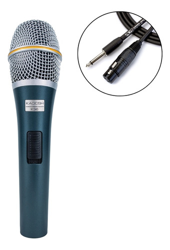 Microfone Vocal K98 Kadosh + Cabo Santo Ângelo 4,57m Xlr P10