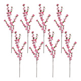 Kit 8 Galhos De Pessegueiro Artificial Cerejeira Flores Rosa