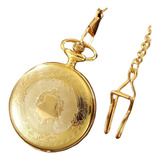 Reloj De Bolsillo Con Cadena, Dorado, Estilo Retro. Jp