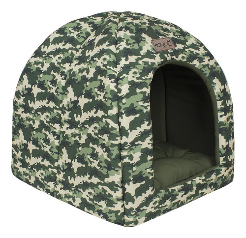 Toca 2x1 Camuflado Avuk Pet Cachorro Gato Cama Casinha