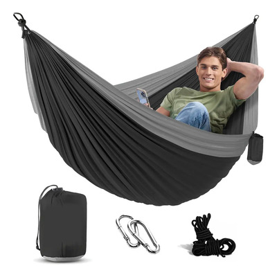 Muebles De Jardin Cama Meng Wei portátil transpirable ligero hamacas color negro | Meses sin interés