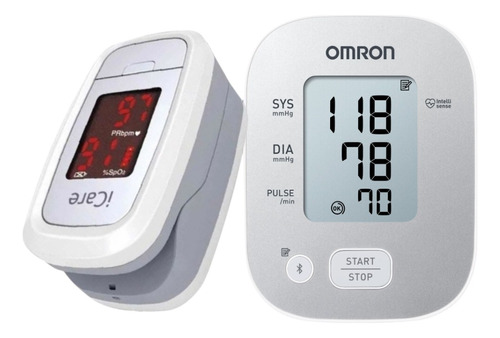 Combo Omron Tensiometro Hem-7142 + Oximetro