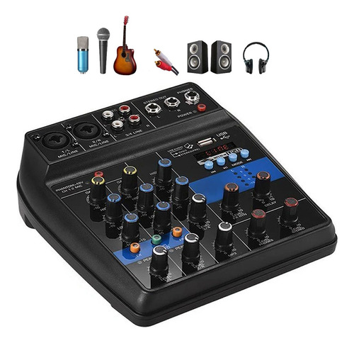 Consola Mezclador Mini De Audio Sonido Wvngr F2-mb Mixer 