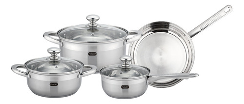 Batería De Cocina Luxor 7 Pz Acero Inox Inducción Fraciel Color Acero Inoxidable