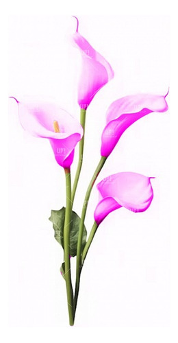 Flor Plástica Decorativa Modelo Tulipan Color Violeta 65cm